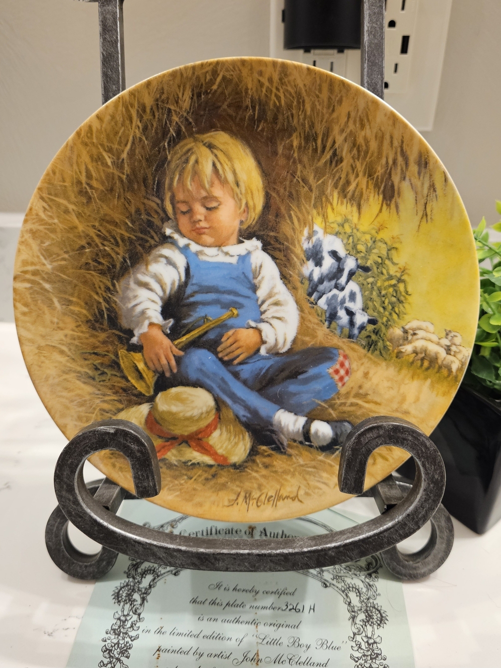 Little Boy Blue Hand-Painted Collector's Plate By John McClelland